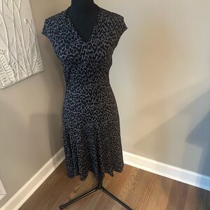 Elegant Black Leopard Print Dress